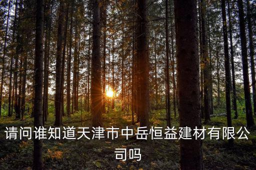 天津市中天宜城裝飾工程有限公司，請問誰知道天津市中岳恒益建材有限公司嗎