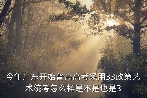 今年廣東開始普高高考采用33政策藝術統考怎么樣是不是也是3