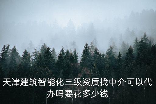 天津建筑智能化三級資質找中介可以代辦嗎要花多少錢