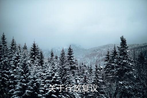 關于行政復議