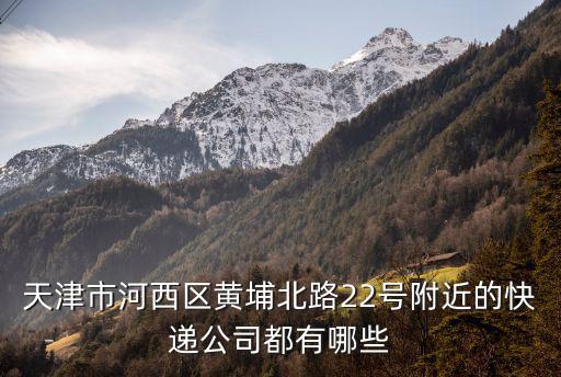 天津市河西區(qū)黃埔北路22號附近的快遞公司都有哪些