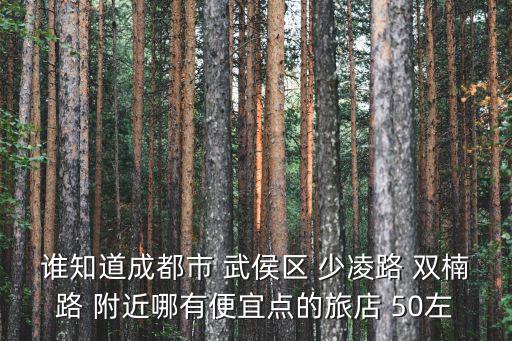 誰知道成都市 武侯區 少凌路 雙楠路 附近哪有便宜點的旅店 50左