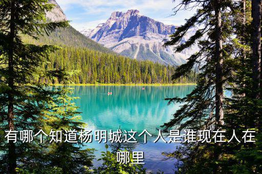 有哪個知道楊明城這個人是誰現在人在哪里