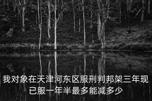 我對象在天津河東區服刑判邦架三年現已服一年半最多能減多少