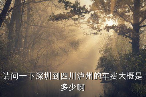 請問一下深圳到四川瀘州的車費大概是多少啊