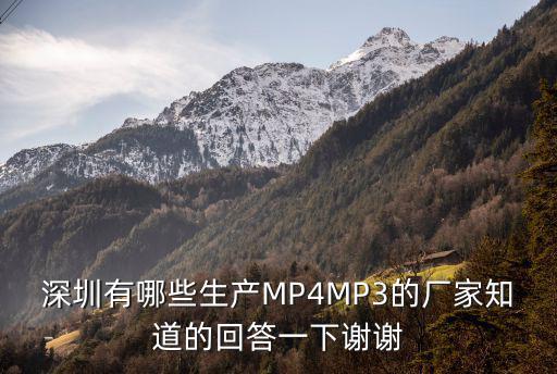 深圳有哪些生產(chǎn)MP4MP3的廠家知道的回答一下謝謝