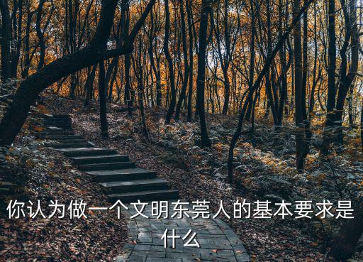 你認為做一個文明東莞人的基本要求是什么