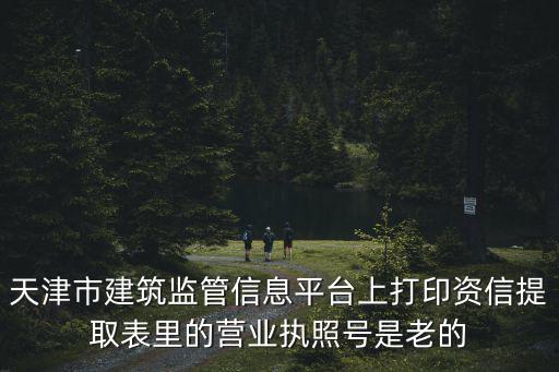天津市建筑監管信息平臺上打印資信提取表里的營業執照號是老的