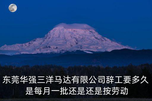東莞華強三洋馬達有限公司辭工要多久 是每月一批還是還是按勞動