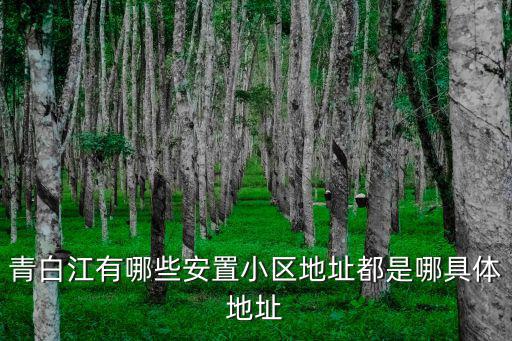 青白江有哪些安置小區地址都是哪具體地址
