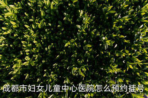 成都市婦女兒童中心醫院城東根街，成都市婦女兒童中心醫院怎么預約掛號