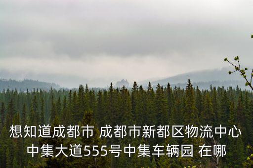 想知道成都市 成都市新都區物流中心中集大道555號中集車輛園 在哪