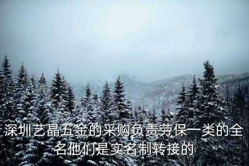 深圳藝晶五金的采購負責勞保一類的全名他們是實名制轉接的