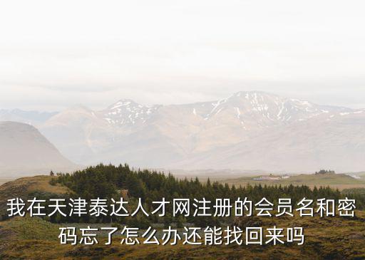 我在天津泰達人才網注冊的會員名和密碼忘了怎么辦還能找回來嗎