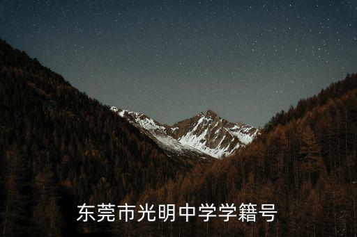 東莞市光明中學學籍號