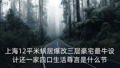 上海市最牛的豪宅在那，上海12平米蝸居爆改三層豪宅最牛設計還一家四口生活尊言是什么節