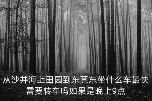 從沙井海上田園到東莞東坐什么車最快需要轉(zhuǎn)車嗎如果是晚上9點(diǎn)