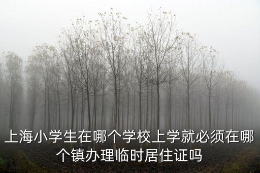 上海小學生在哪個學校上學就必須在哪個鎮辦理臨時居住證嗎