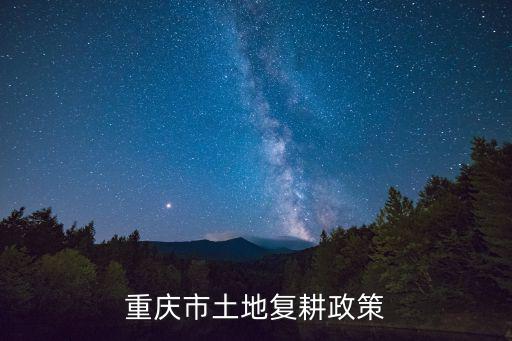重慶市土地復(fù)耕政策