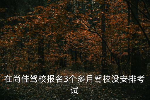 在尚佳駕校報名3個多月駕校沒安排考試