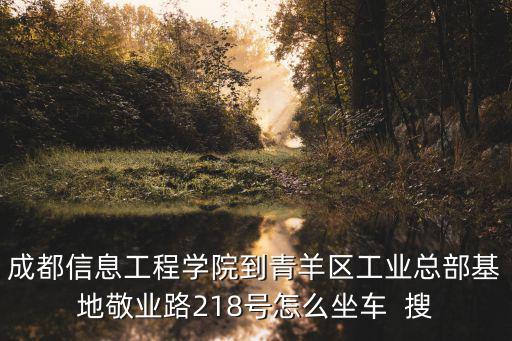 成都信息工程學(xué)院到青羊區(qū)工業(yè)總部基地敬業(yè)路218號(hào)怎么坐車(chē)  搜