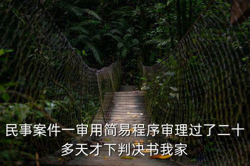 民事案件一審用簡易程序審理過了二十多天才下判決書我家