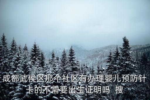 成都武侯區那個社區有辦理嬰兒預防針卡的不需要出生證明嗎  搜