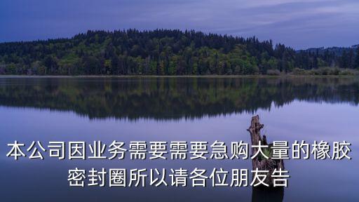 本公司因業務需要需要急購大量的橡膠密封圈所以請各位朋友告