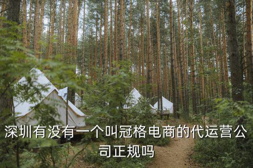 深圳有沒有一個叫冠格電商的代運(yùn)營公司正規(guī)嗎
