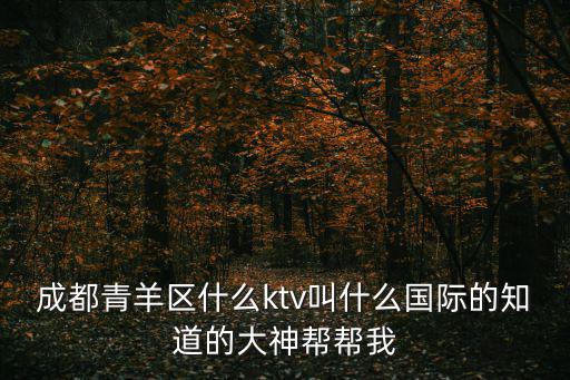 成都青羊區什么ktv叫什么國際的知道的大神幫幫我