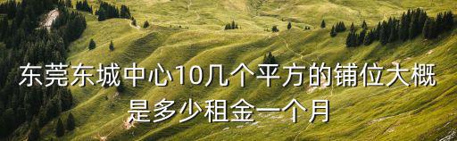 東莞東城中心10幾個(gè)平方的鋪位大概是多少租金一個(gè)月