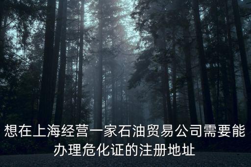 想在上海經營一家石油貿易公司需要能辦理危化證的注冊地址