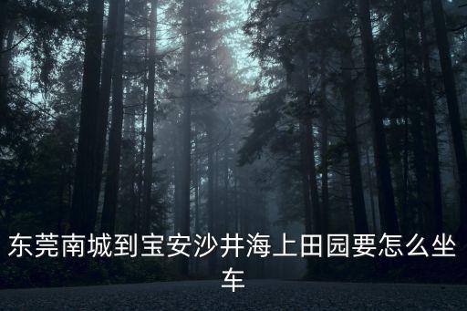 東莞南城到寶安沙井海上田園要怎么坐車