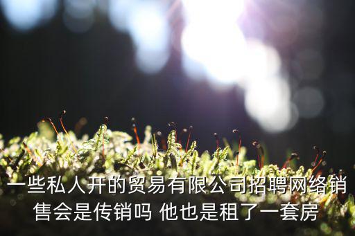 一些私人開的貿(mào)易有限公司招聘網(wǎng)絡(luò)銷售會(huì)是傳銷嗎 他也是租了一套房