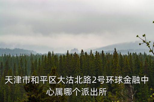 天津市和平區大沽北路2號環球金融中心屬哪個派出所