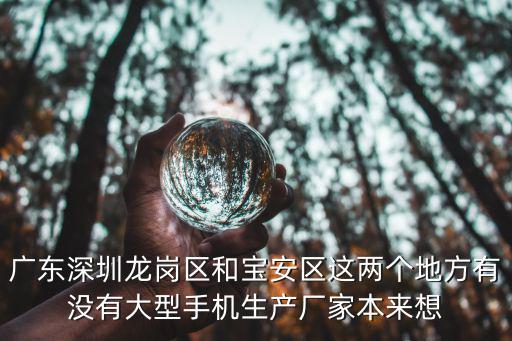 廣東深圳龍崗區和寶安區這兩個地方有沒有大型手機生產廠家本來想
