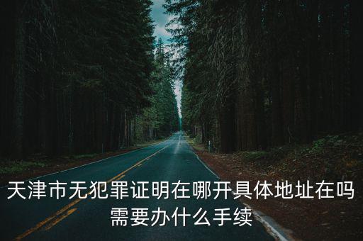 天津市無犯罪證明在哪開具體地址在嗎需要辦什么手續(xù)