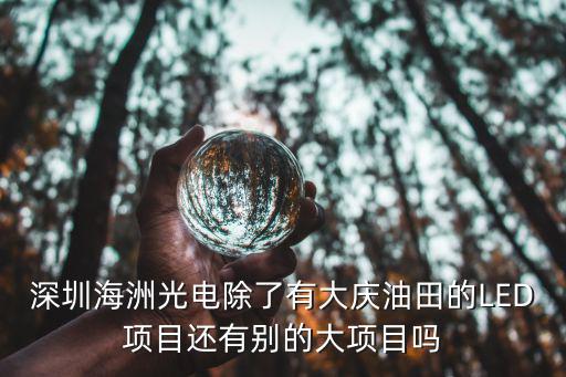 深圳市海綽光電，深圳海洲光電除了有大慶油田的LED項目還有別的大項目嗎