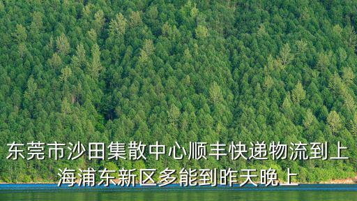 東莞市沙田集散中心順豐快遞物流到上海浦東新區多能到昨天晚上