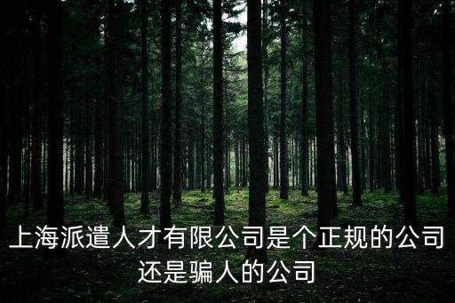 上海派遣人才有限公司是個正規(guī)的公司還是騙人的公司
