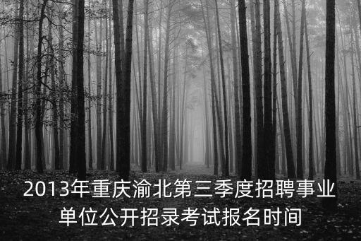 2013年重慶渝北第三季度招聘事業(yè)單位公開(kāi)招錄考試報(bào)名時(shí)間
