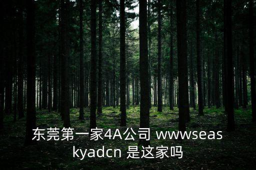 東莞第一家4A公司 wwwseaskyadcn 是這家嗎
