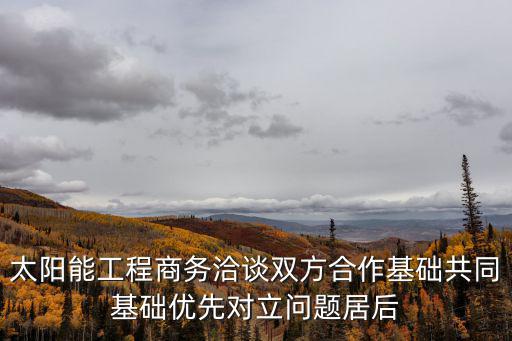 太陽能工程商務(wù)洽談雙方合作基礎(chǔ)共同基礎(chǔ)優(yōu)先對立問題居后