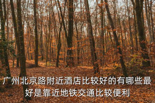 廣州北京路附近酒店比較好的有哪些最好是靠近地鐵交通比較便利