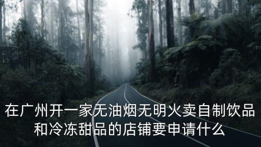 廣州愛尚馨家，在廣州開一家無油煙無明火賣自制飲品和冷凍甜品的店鋪要申請什么