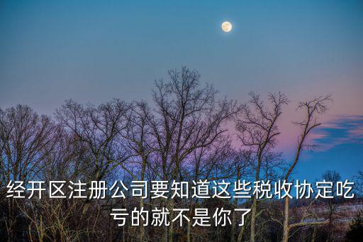 經開區注冊公司要知道這些稅收協定吃虧的就不是你了