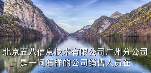 北京五八信息技術有限公司廣州分公司是一間怎樣的公司銷售人員在