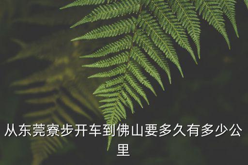 從東莞寮步開車到佛山要多久有多少公里