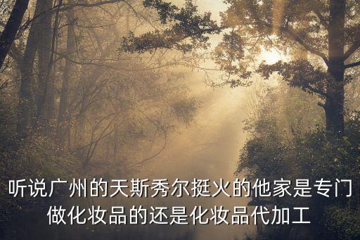 聽說廣州的天斯秀爾挺火的他家是專門做化妝品的還是化妝品代加工