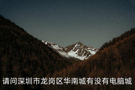 請問深圳市龍崗區華南城有沒有電腦城